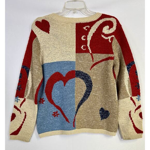 VTG Coldwater Creek Flight Of Heart Cardigan Sweater Sz S Cottagecore Grandma - Picture 2 of 11